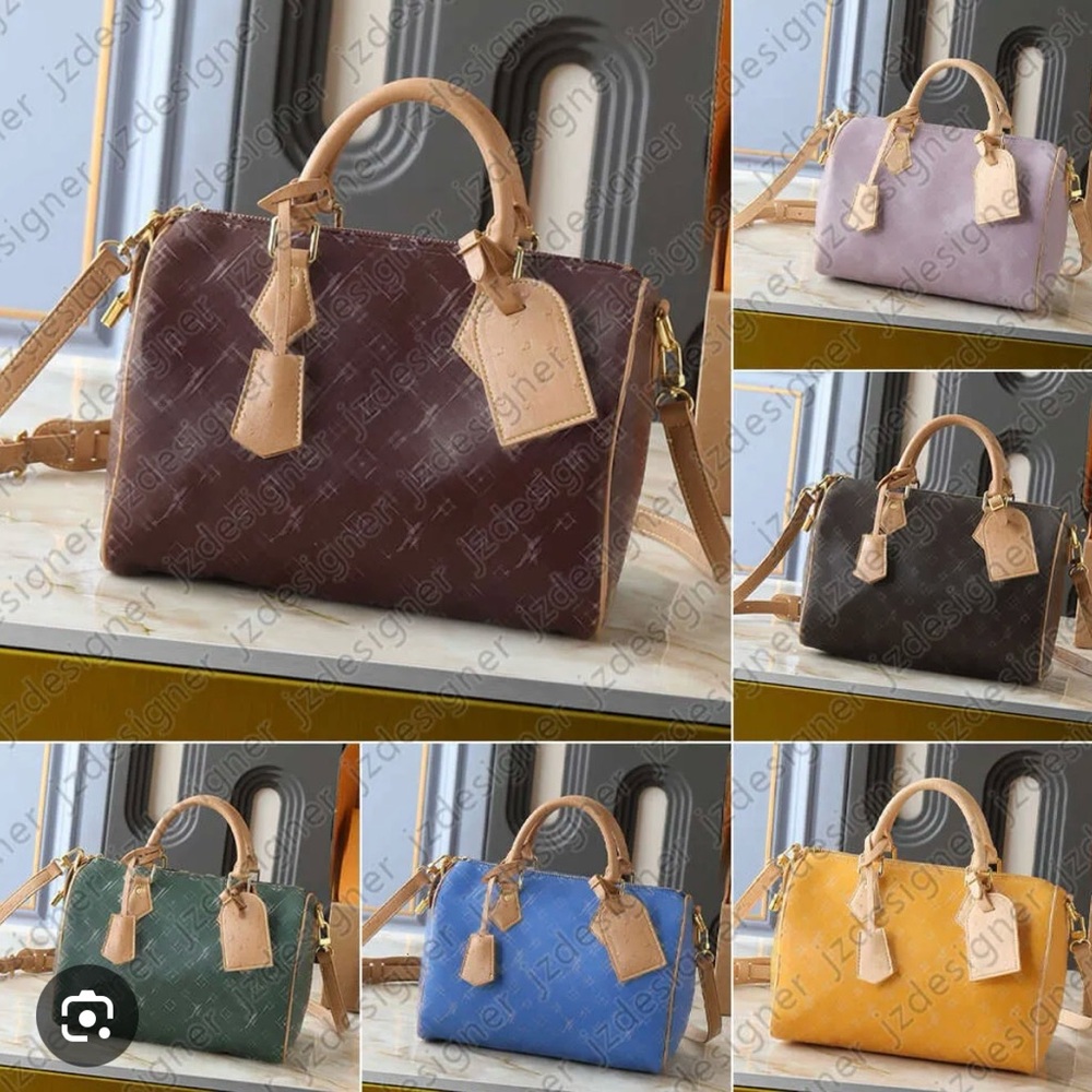 Navy and Tan Leather Women's Boston Style Bag - Picture 3 of 4